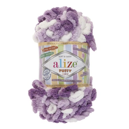 Yarn "Puffy Color" 100 % micropoliester 9m/100g (5923 lilacs)-1