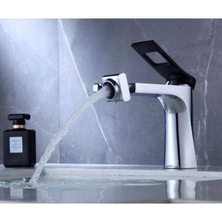 Bronze de Luxe ELEMENT EL02XCB sink mixer, pour 130 mm, brass, chrome/black-4