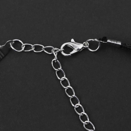 Choker "Double" with a thread, star, white-black color in silver, l = 40 cm-1