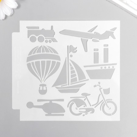Plastic stencil "Transport" 13x13 cm-3