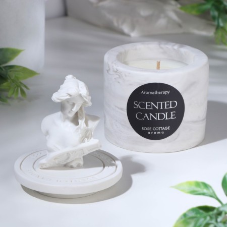 Candle in concrete aromatic "peach", soy wax-1