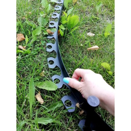 Garden plastic curb, 55 mm, black, 10 m + 30 stakes, "mango-8
