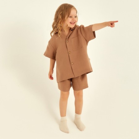 DECHIPARY HOME HOME (shirt and shorts) SL Home P 38 (146-152), coffee-2
