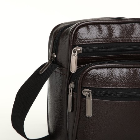 Male bag, 18*9.5*15.5 cm, lightning departure, 3 n/pocket, reg. Min, brown-2
