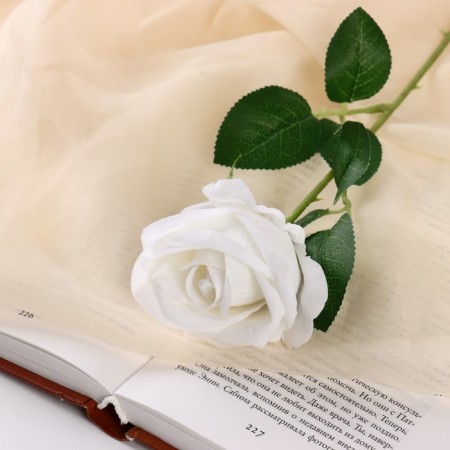Artificial flowers "Rose charm" 6x46 cm, white