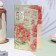 Postcard "Happy anniversary! 55" Congrev, embossing, pink roses, green vonus, 19x29 cm