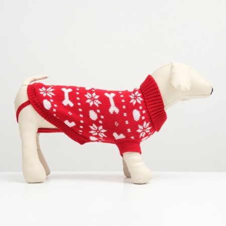Sweater "Bones-snow", size 8 (DS 20-23, OG 25-32, Osh 16-19 cm), red-1