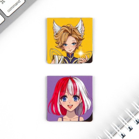 Magnetic bookmarks 2 pcs on the “Anime” substrate-2