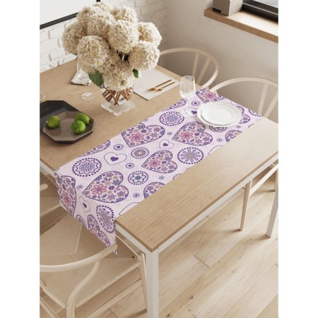 The path on the table "Multiplicated hearts", Oxford, size 40x145 cm