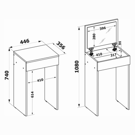 Folding table "SP-21", 446 × 356 × 740 (1080) mm, sonoma oak color-4