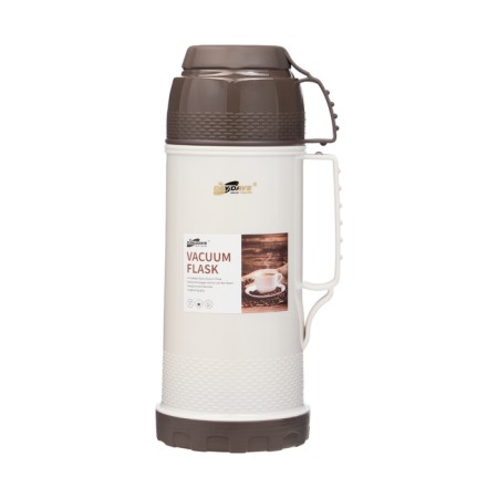 Thermos 1.8 l, with a glass flask, retains heat 12 hours, with a mug, brown