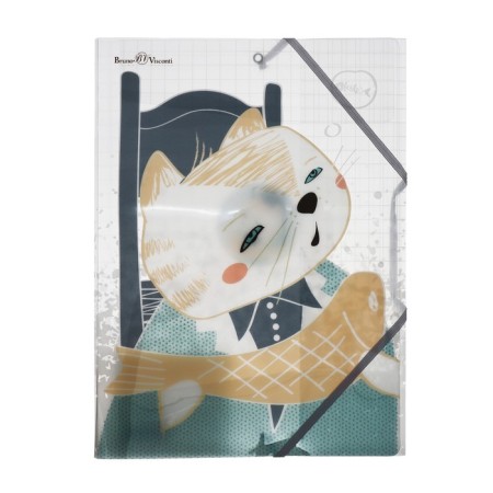 A4 elastic band, 400 μm, "cats in the Japanese style", mix-1