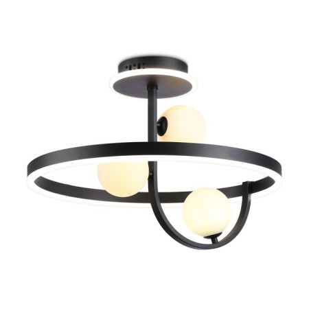 LED ceiling LED with a change of lamp and control panel Ambrella Light, Linetech, FL66263, G9, 56 W, 4200LUM, 3000-6400K, Black Black, White matte