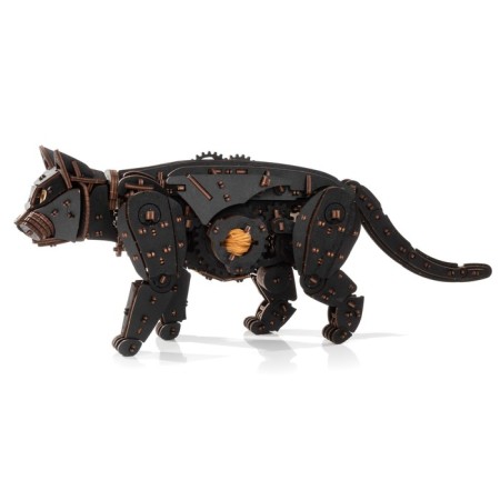 Mechanical team model, wooden designer "Black cat (cat)"-3