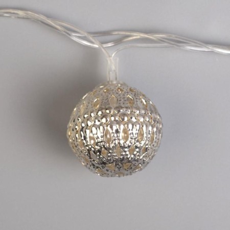 Garland “thread” 4 m with nozzles “ball with a pattern”, IP20, transparent thread, 20 LED, white glow, 8 modes, 220 V-3