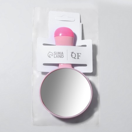 Mirror with a handle, D mirror surface 7.3 cm, pink color-4