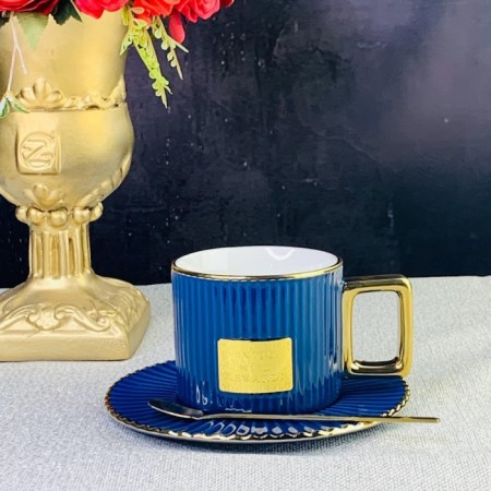 A cup with a saucer and a spoon Lenardi, 250 ml