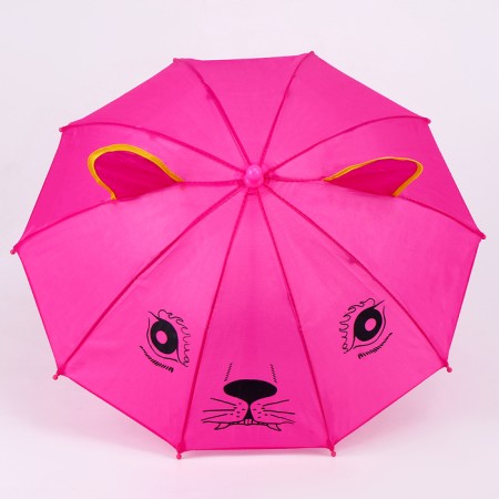 Mechanical children's umbrella "animals", r = 25cm, with ears, color mix-20