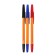 A set of ballpoint pens 3 colors, rod 0.7 mm, blue, red, black, orange body