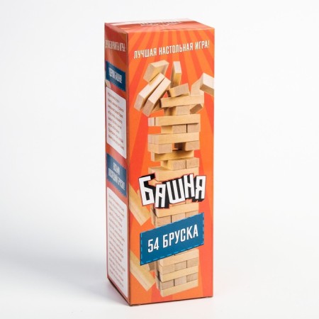 The falling tower of Jenga "Game time", 20.5 x 6.3 cm, 54 bar, bar 6.3 x 1.1 x 2.1 cm cm-2