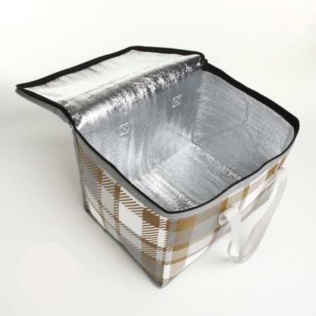 Bag thermo cage 14.5l, 30*22*22cm, lightning department, foil, khaki-2