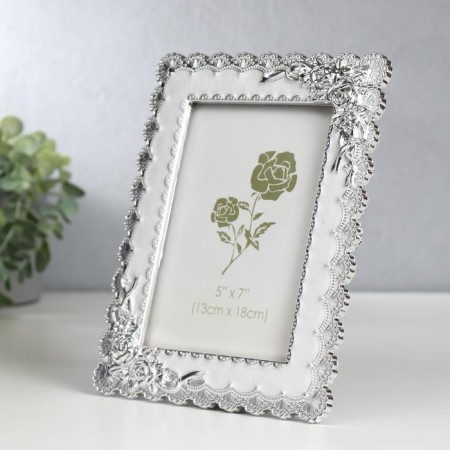 Photo frame 13x18 cm "roses with ribbons" with white 22.5x17.5 cm-1