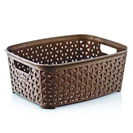 Hobbylife Rattan basket, size m, with handles, 19.5x26x9 cm, color mix-5
