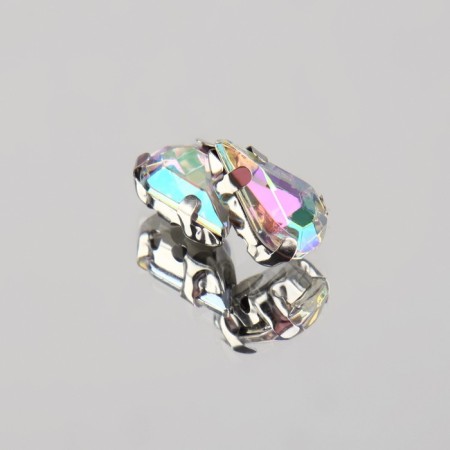 Rhinestones are sewing "drop", in a frame, with holography, 6 × 10 mm, 50 pcs-3