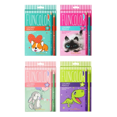 Pencils of 18 colors BrunovisConti. Funcolor, plastic, three -sided, mix-1