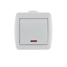 Выключатель LEZARD 710-0200-111 Nata, ОП, 10А, 1 клавиша, цвет белый