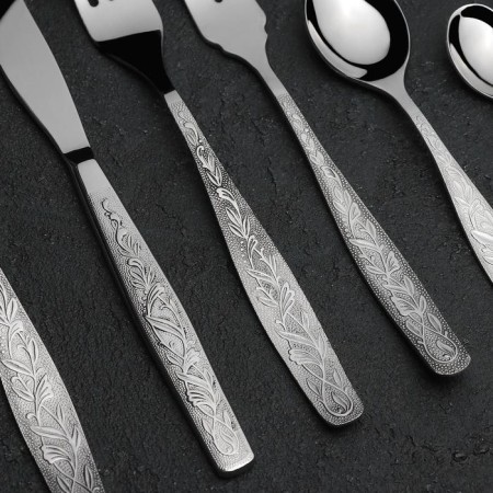 Set of dining room "Uralochka", 42 items, thickness 2 mm, decorative box, silver color-2