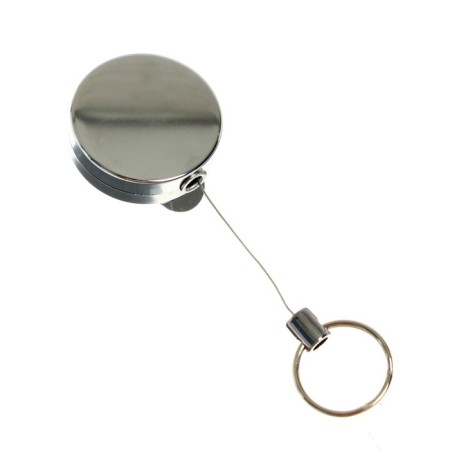 Badge holder, 70 cm-metallic, clip, clothespin, silver-2