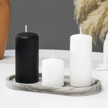 Interior candlestick for candles, black and white