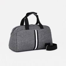 Sports bag with lightning, 3 outer pockets, long belt, gray color