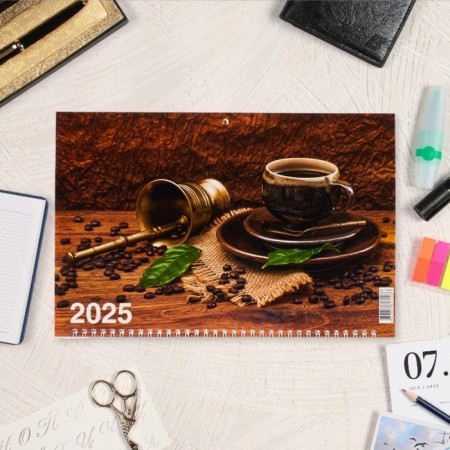 Quarterly calendar, trio "Coffee - 1" 2025, 69 x 31 cm-1