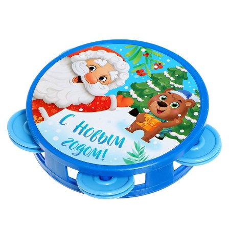A set of musical instruments “Happy New Year”, sound, light, blue color-7
