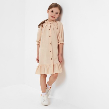 Dress for girls minku color light-beige, height 98 cm-5