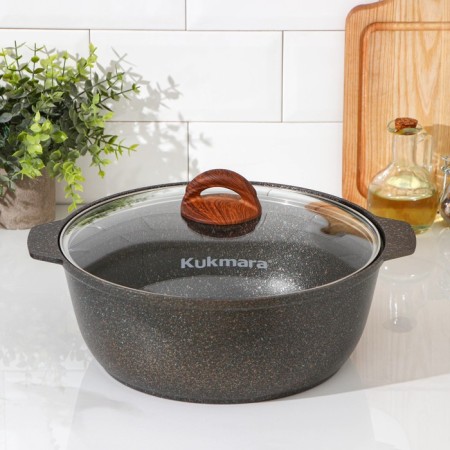 Granit Ultra (Original), 5 l, d = 28 cm, glass cover, anti-stick coating, black color, black