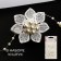 Knitted elements with beads "Flower", D = 4 cm, 10 pcs, white color