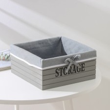 Basket for storage of the sharester, 23 × 23 × 11 cm, large, wood, gray color gray