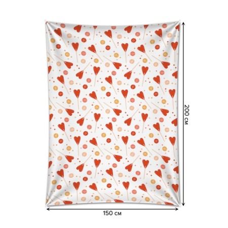 Decorative panel with photo printing "Sweet Heart", vertical, size 150x200 cm-1
