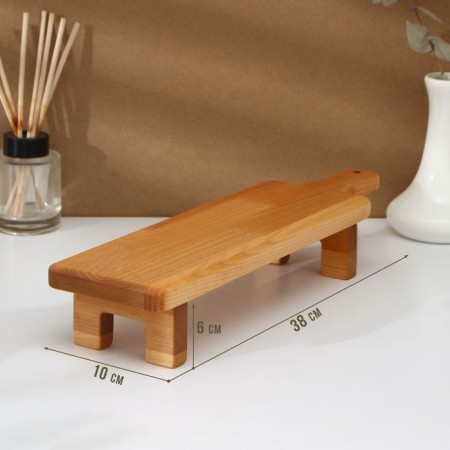 Serving board with ADELICA handle, on legs, 38 × 10 × 6 cm, birch-1
