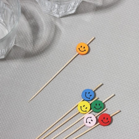 Skewers "Smile", 12 cm, set 25 pcs, color mix