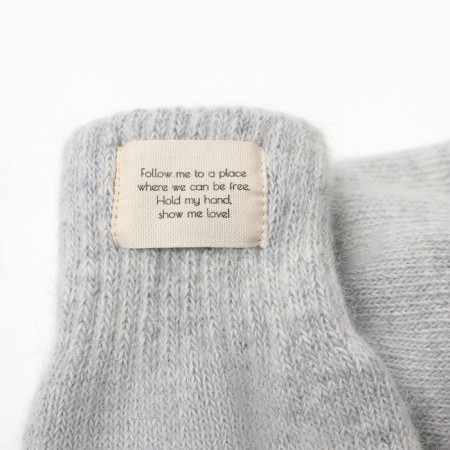 Women's mittens MIST with rabbit wool, rr 22 cm, col. grey-7