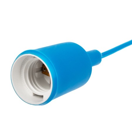 Cartridge E27 Silicone with a cord 1 m blue rexant-4