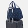 Road bag with a zipper, a suitcase holder, blue color