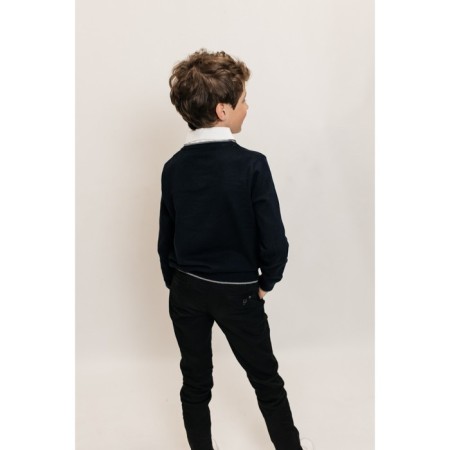 Jumper for boys, height 158-164 cm, dark blue color-5