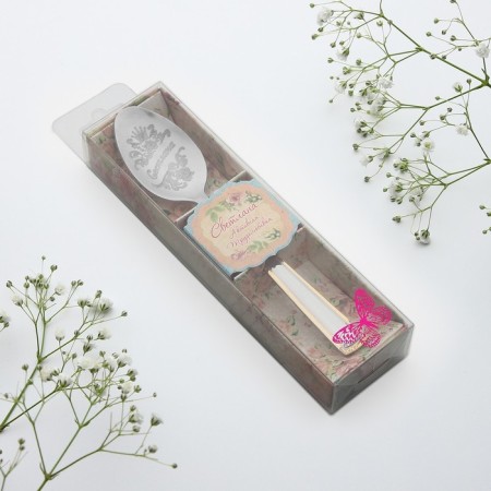 A teaspoon spoon with an engraving “Svetlana”, in a gift box, 3 x 15 cm.-6
