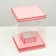 Box for flowers with a vase and PVC windows are folding, saturated pink, 23 x 30 x 23 cm