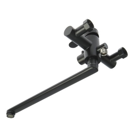 Bath mixer Zein ZF3, pour 35 cm, with a shower set, stainless steel, black-4